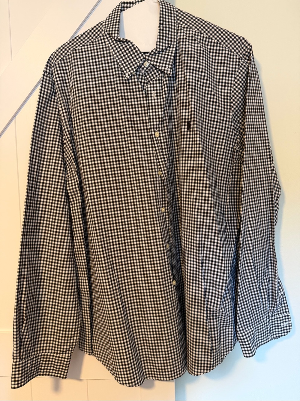 Ralph Lauren Black & White Gingham Shirt with Polo Logo